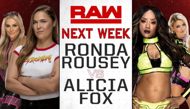 La WWE fait de la promo pour le premier match de Ronda Rousey à RAW