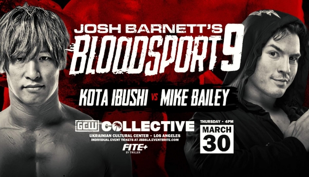 Kota Ibushi affrontera Mike Bailey lors de GCW Josh Barnett's Bloodsport 9