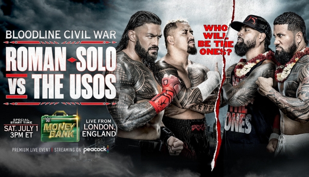 Roman Reigns & Solo Sikoa vs The Usos à Money in the Bank !
