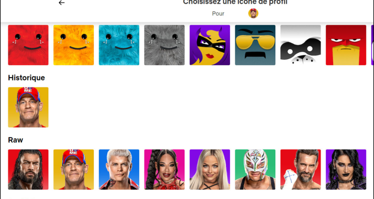 Les icônes de profil WWE sont de retour sur Netflix