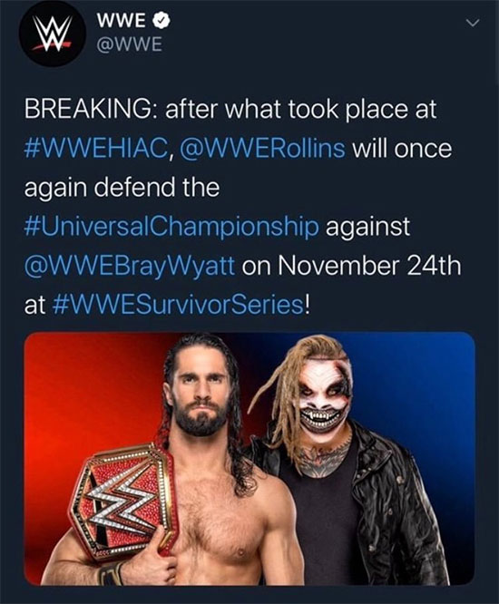 Rematch Rollins vs Wyatt Survivor Series
